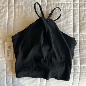 Outdoor Voices Black Ribbed Halter